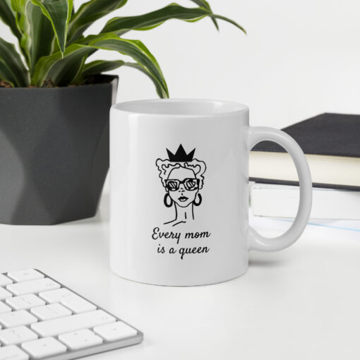 White glossy mug