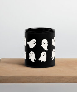 Alternative view of BSweet Water Decor White Ghosts Black Halloween Mugs lack Glossy Mug