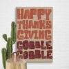 Vintage Thanksgiving Typography Print: Retro Fall Decor Canvas