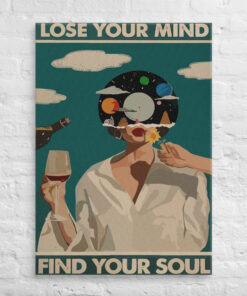 Lose Your Mind Find Your Soul Vintage Poster, Lose Your Mind Print, Vintage Music-Inspired Wall Art, Retro Poster Print, Music Retro Poster Canvas