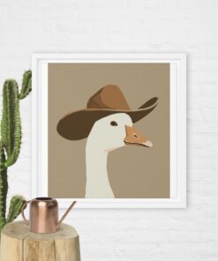 Alternative view of Cowboy Goose Print Framed canvas