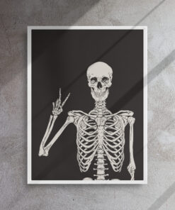 skeleton print | halloween printable wall art | halloween decor | halloween poster | halloween print | halloween printable |digital download Framed canvas