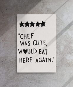 Aesthetic Kitchen Decor Cute Cooking Art Kitchen Wall Art Print Minimalist Heart Print Black Chef Art Thin canvas