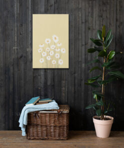 Pastel Yellow Daisies Downloadable Wall Print, Daisy Printable Poster, Cute Floral Illustration, Botanical Poster, Flower Boho Art Thin canvas