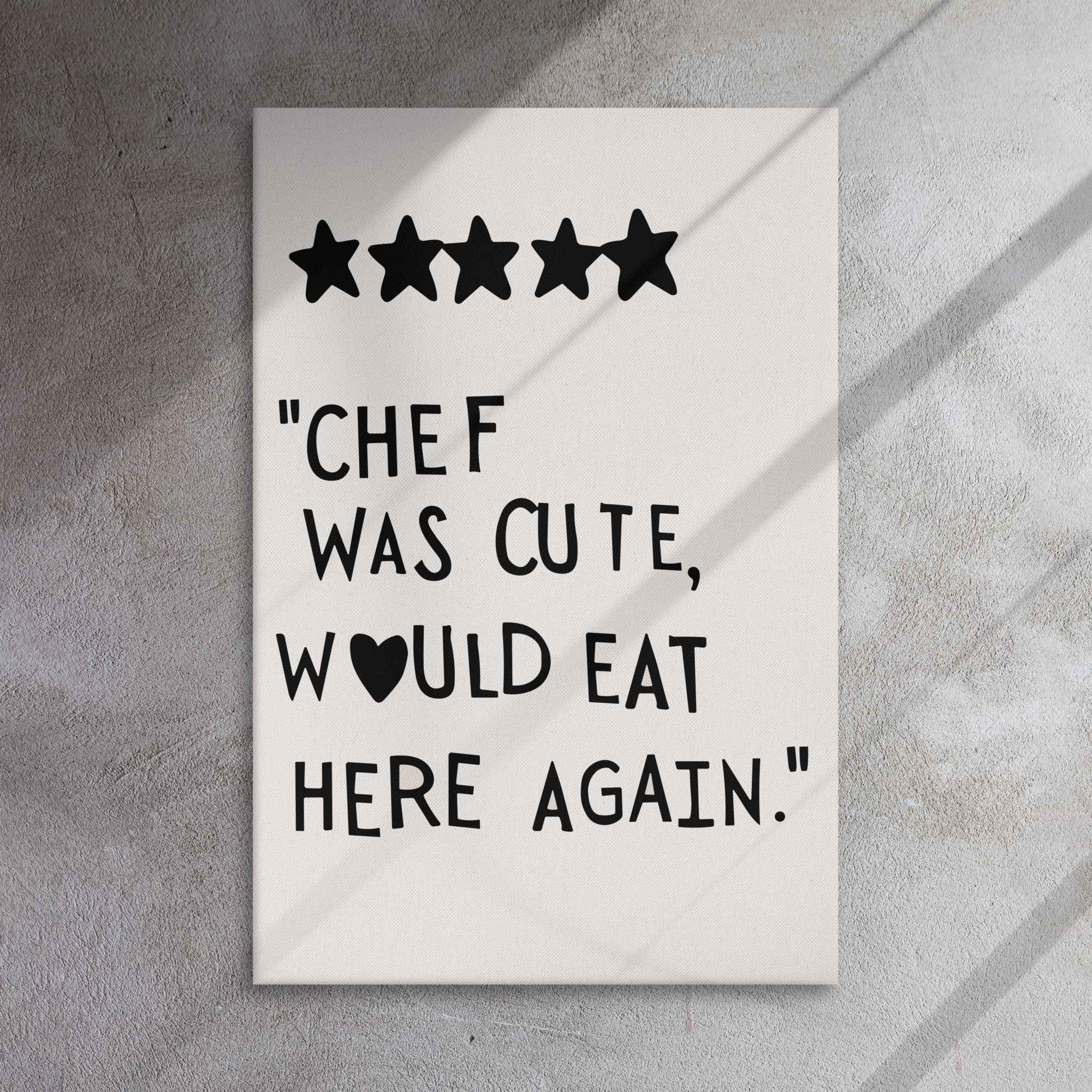 Aesthetic Kitchen Decor Cute Cooking Art Kitchen Wall Art Print Minimalist Heart Print Black Chef Art Thin canvas - Image 5