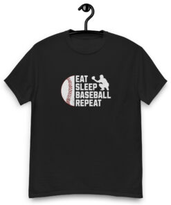 Alternative view of Men's Baseball T-shirt, Eat Sleep Baseball Repeat, Shirt for Baseball Lover, Tshirt Gift for Men, Great Gift for Dad, Father, Gift for Son Unisex classic tee