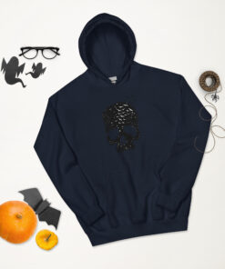 Alternative view of Blooming Jelly Women's Halloween Sweatshirts Skull Graphic T Shirts Long Sleeve Pullover Tops Gothic Fall Clothes 2025 Unisex Hoodie