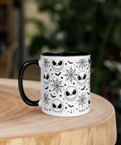 Alternative view of Halloween Iced Coffee Can GlassNightmare Halloween Cup with Lid and Straw, Spooky Season Glass Tumbler for Fall Gifts Mug with Color Inside