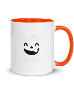 Alternative view of Pearhead Halloween Coffee Mug Set of 2 Fall Pumpkin Ghost Ceramic Cups Mug with Color Inside