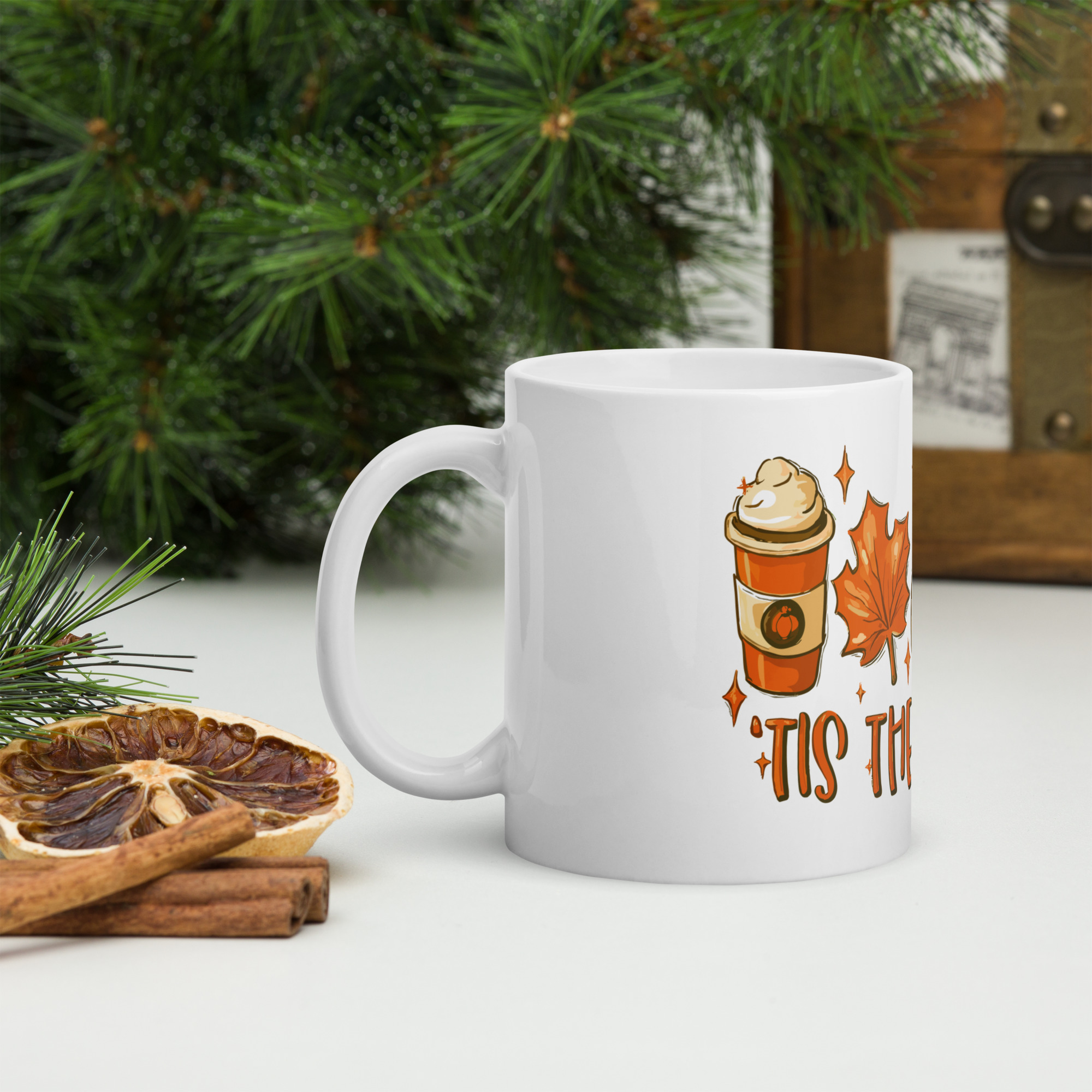 Fall Mug, Tis The Season Mug, Fall Coffee Mug, Football, Fall Coffee Pumpkin Spice, Autumn Mug, Fall Coffee Cup, Cute Fall Mug, Fall GiftsWhite glossy mug - Image 2