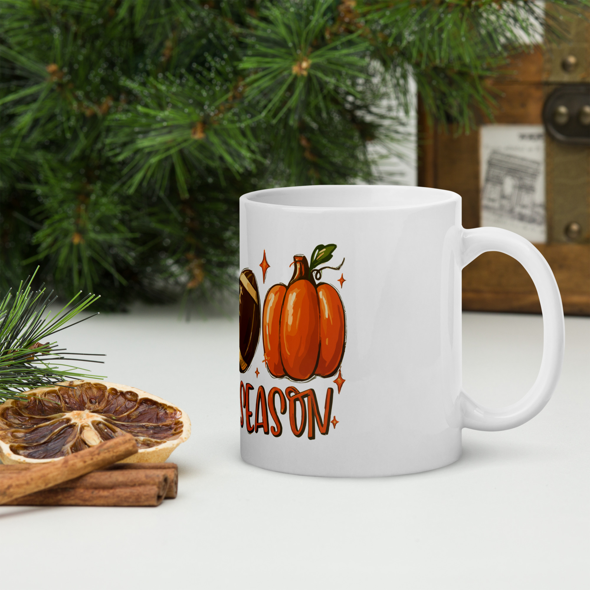 Fall Mug, Tis The Season Mug, Fall Coffee Mug, Football, Fall Coffee Pumpkin Spice, Autumn Mug, Fall Coffee Cup, Cute Fall Mug, Fall GiftsWhite glossy mug
