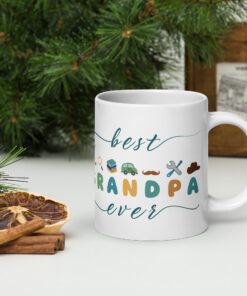 Best Grandpa Ever White glossy mug